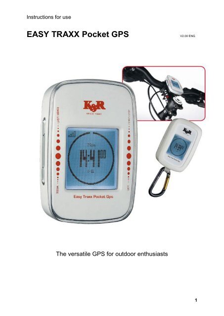EASY TRAXX Pocket GPS V2.00 ENG - Kasper &amp; Richter