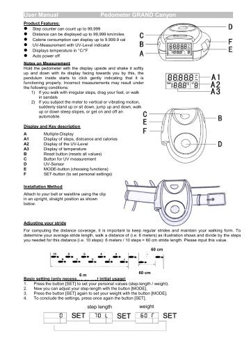 User Manual Pedometer GRAND Canyon - Kasper & Richter GmbH ...