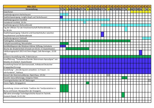 Veranstaltungskalender 2013 - Kassel 1100