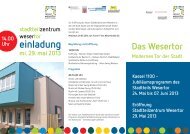 Veranstaltungsflyer JubilÃ¤umswochen Wesertor - Kassel