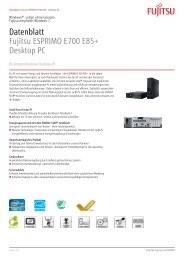 Datenblatt Fujitsu ESPRIMO E700 E85+ Desktop PC - Kastl GmbH