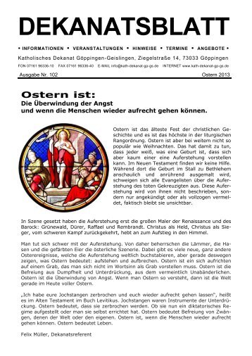 dekanatsblatt - Katholisches Dekanat GÃ¶ppingen-Geislingen