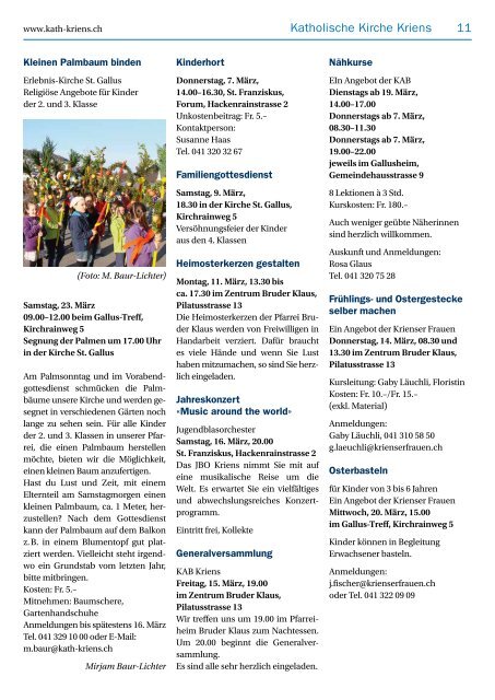 Pfarreiblatt 5/2013 - Katholische Kirchgemeinde Kriens