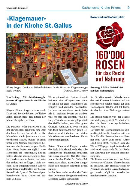 Pfarreiblatt 5/2013 - Katholische Kirchgemeinde Kriens