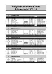 Religionsunterricht Kriens Primarstufe 2009/10 - Katholische ...