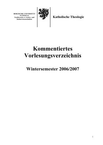 alt - Katholische Theologie - Bergische UniversitÃ¤t Wuppertal