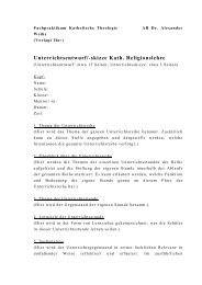 Unterrichtsentwurf - Katholische Theologie