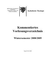 Kommentiertes Vorlesungsverzeichnis - Katholische Theologie ...