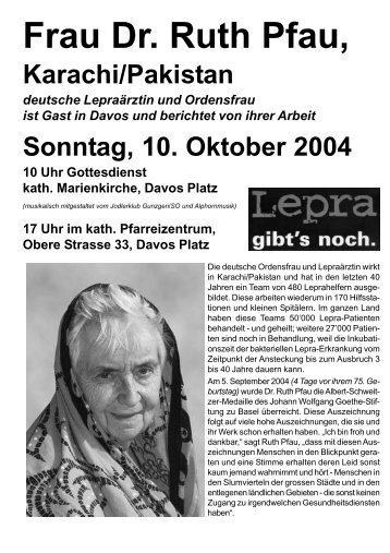 Frau Dr. Ruth Pfau,