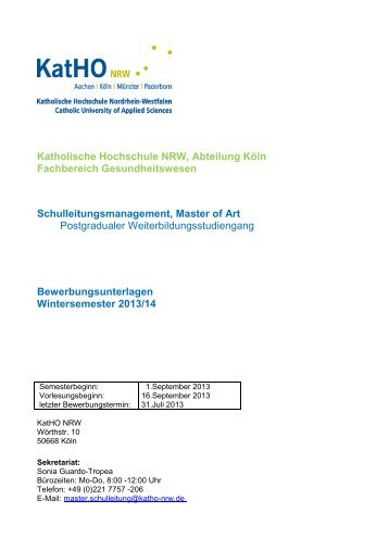 Bewerbungsunterlagen_2013 (pdf, 88.8 kb) - Katholische ...