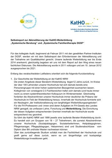 Selbstreport der KatHO-NRW zur Akkreditierung der Weiterbildung ...