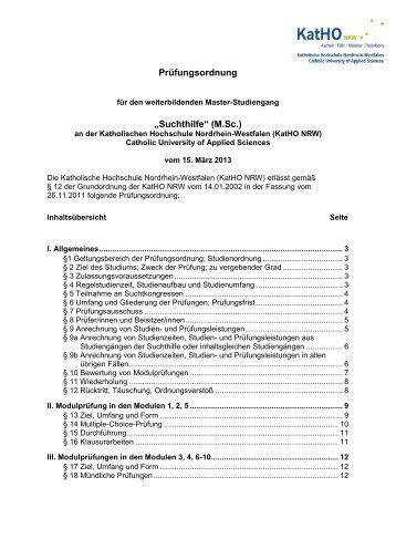 PrÃ¼fungsordnung - Katholische Hochschule Nordrhein-Westfalen