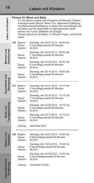 Jahresprogramm 2013 der FamilienbildungsstÃ¤tte Kassel