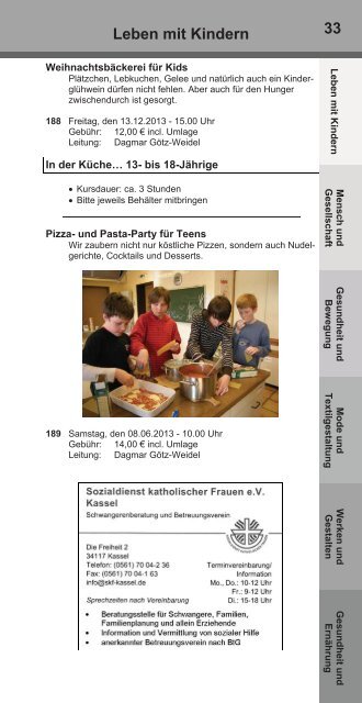 Jahresprogramm 2013 der FamilienbildungsstÃ¤tte Kassel