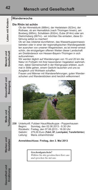 Jahresprogramm 2013 der FamilienbildungsstÃ¤tte Kassel