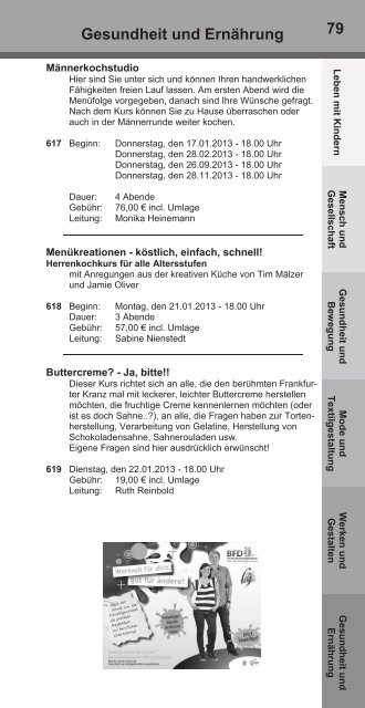 Jahresprogramm 2013 der FamilienbildungsstÃ¤tte Kassel