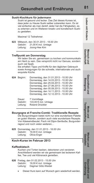 Jahresprogramm 2013 der FamilienbildungsstÃ¤tte Kassel