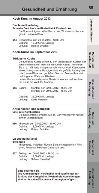 Jahresprogramm 2013 der FamilienbildungsstÃ¤tte Kassel
