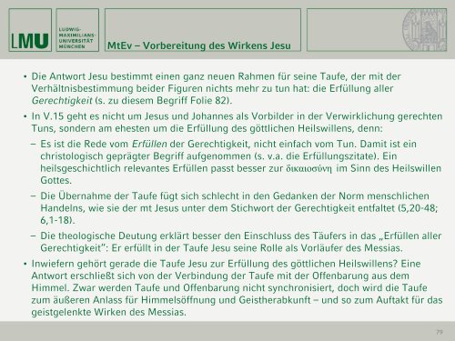 MtEv – Vorbereitung des Wirkens Jesu