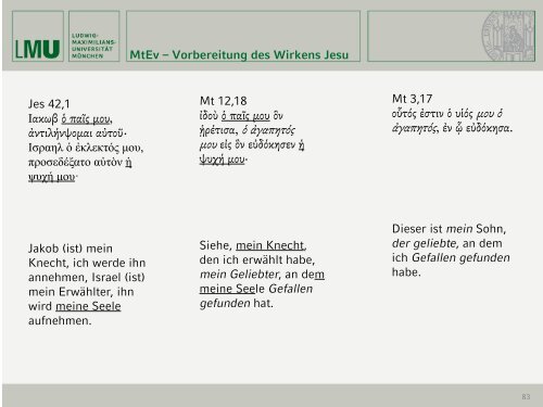 MtEv – Vorbereitung des Wirkens Jesu