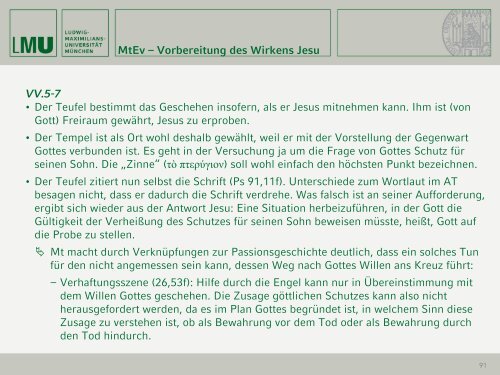 MtEv – Vorbereitung des Wirkens Jesu