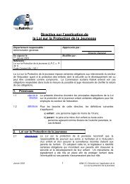 Directive sur l'application de la Loi sur la Protection de la Jeunesse