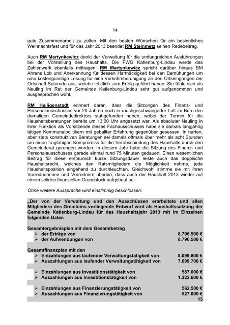 Protokoll der Sitzung vom 20.12.2012 - Katlenburg-Lindau