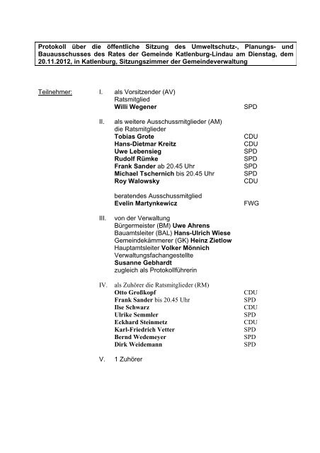 Protokoll der Sitzung vom 20.11.2012 - Katlenburg-Lindau