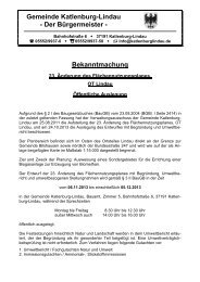 Gemeinde Katlenburg-Lindau - Der BÃ¼rgermeister - Bekanntmachung