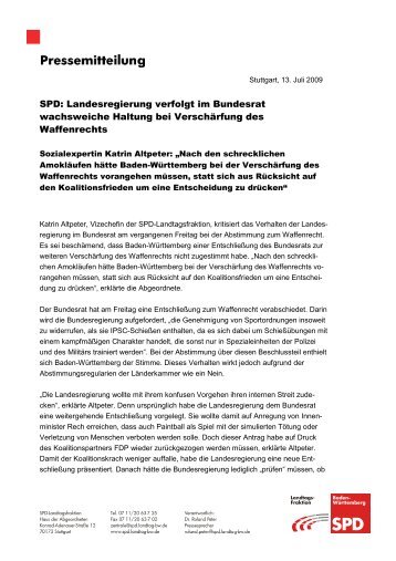 Waffenrecht Bundesrat Altpeter - Katrin Altpeter