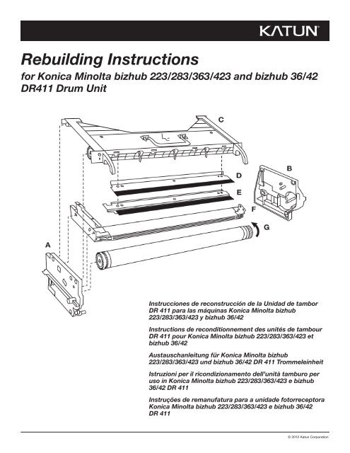 Rebuilding Instructions for Konica Minolta bizhub 223/283 ... - Katun