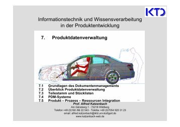 7. Produktdatenverwaltung - von Alfred Katzenbach