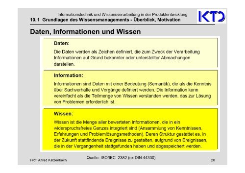 10. Grundlagen des Wissensmanagement - von Alfred Katzenbach