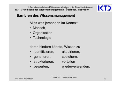 10. Grundlagen des Wissensmanagement - von Alfred Katzenbach