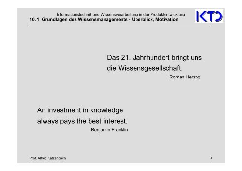 10. Grundlagen des Wissensmanagement - von Alfred Katzenbach