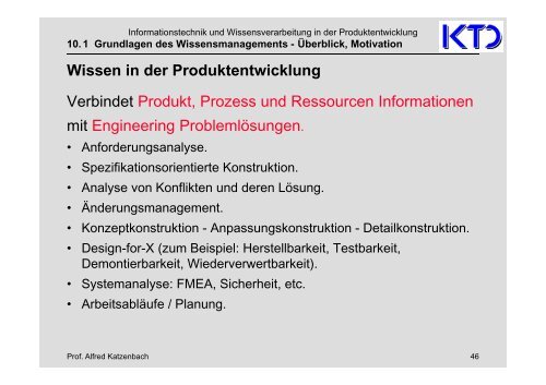 10. Grundlagen des Wissensmanagement - von Alfred Katzenbach