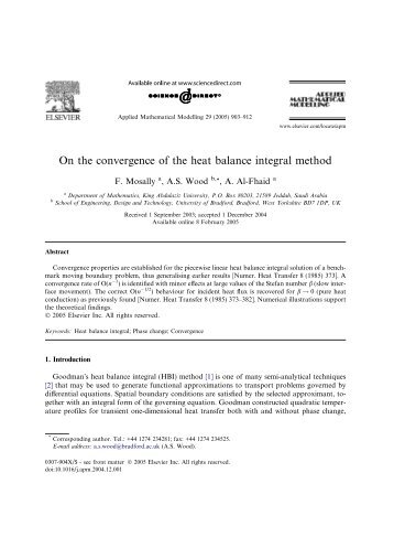 On the convergence of the heat balance integral ... - ResearchGate