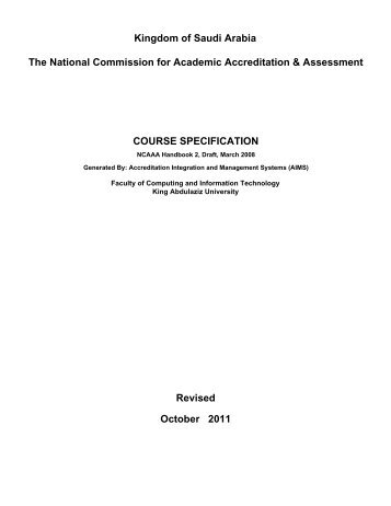 The National Commission for Academic Accreditation & Assessment