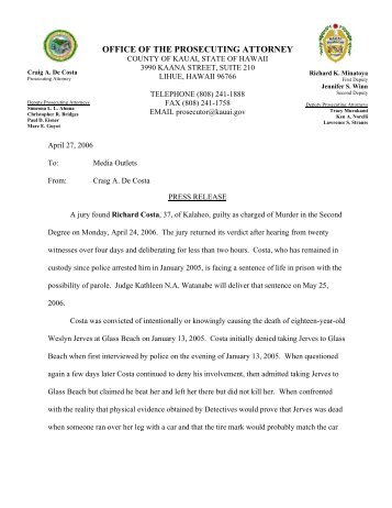 Press Release-Costa Verdict.pdf - County of Kauai