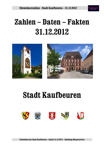 Einwohnerzahlen zum Stand 31.12.2012 [pdf] - Stadt Kaufbeuren