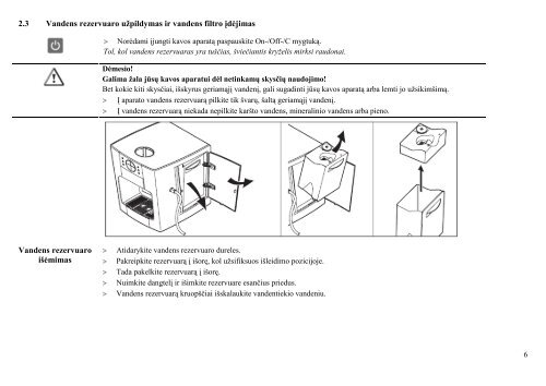 naudojimo instrukcijÄ - Kavos draugas