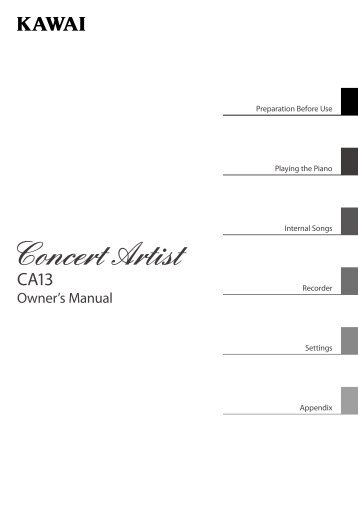 Kawai CA13 Owner's Manual (English)