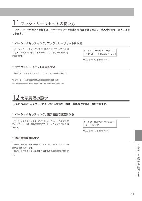 カワイデジタルピアノ CA93 / CA63 取扱説明書