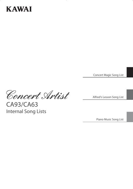 Alfred's Lesson Song List - Kawai