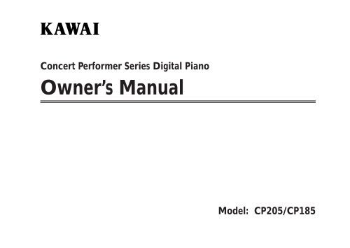 owner's manual (PDF) - Kawai