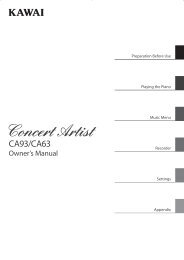 KAWAI CA93/CA63 Owner's Manual (English)