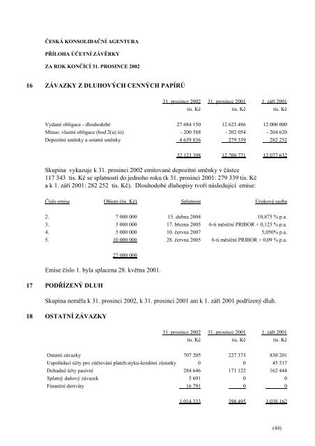 PROSPEKT - Komerční banka