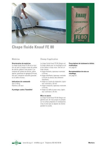 Chape fluide Knauf FE 80