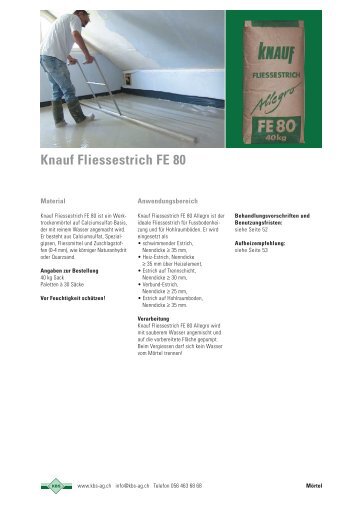 Knauf Fliessestrich FE 80