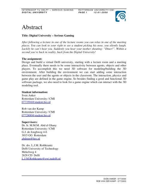 Abstract - Knowledge Based Systems Group - TU Delft